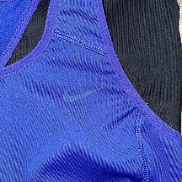 Nike Womens Dri-Fit Scoop Neck Racerback‎ Sports Bra Set of 2 Blue Black Large - Picture 3 of 8